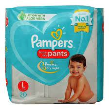 PAMPERS BABY DRY LARGE PANTS 12n                